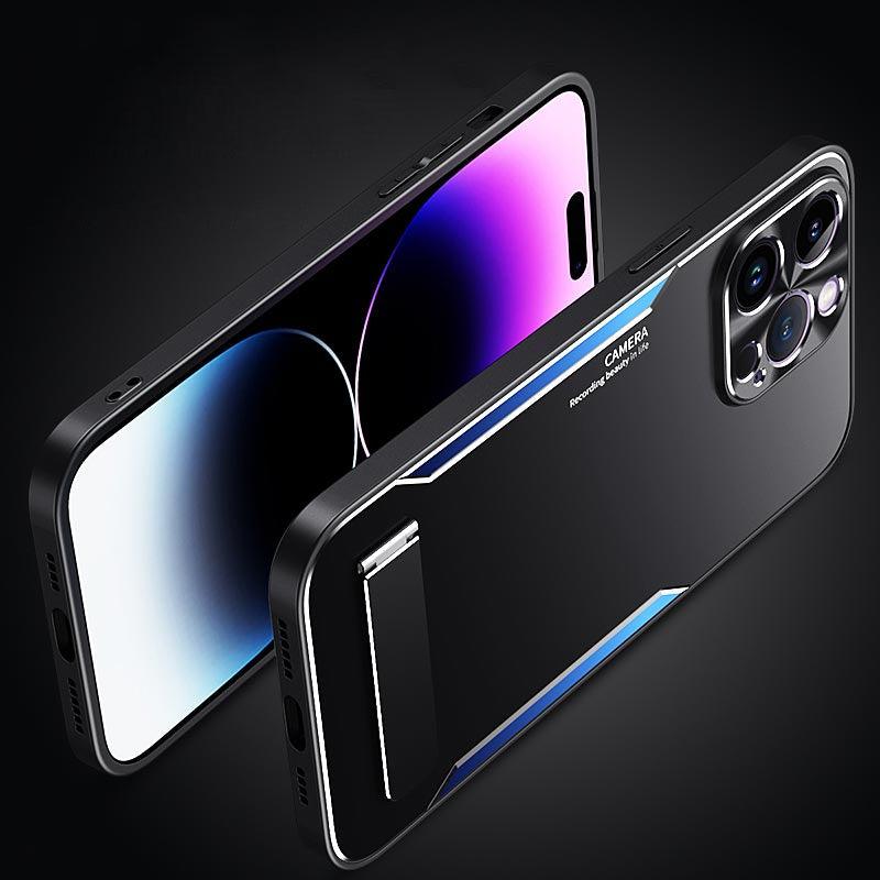 Bumper Case For iPhone 14 11 Pro Max 13 12 Mini X R XS XR 7 8 Plus SE 2020  Luxury Silicone Metal Aluminum Blue Phone Accessories