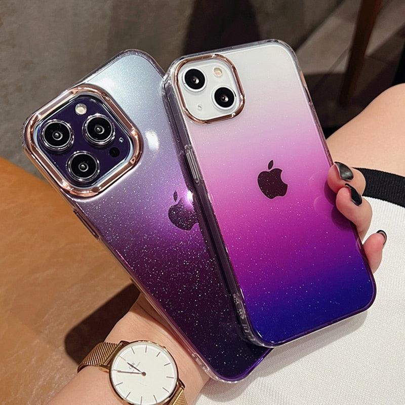 Luxury Fashion Gradient Glitter Case For iPhone 11 Pro Max 12 Pro mini Silicon Phone Cover