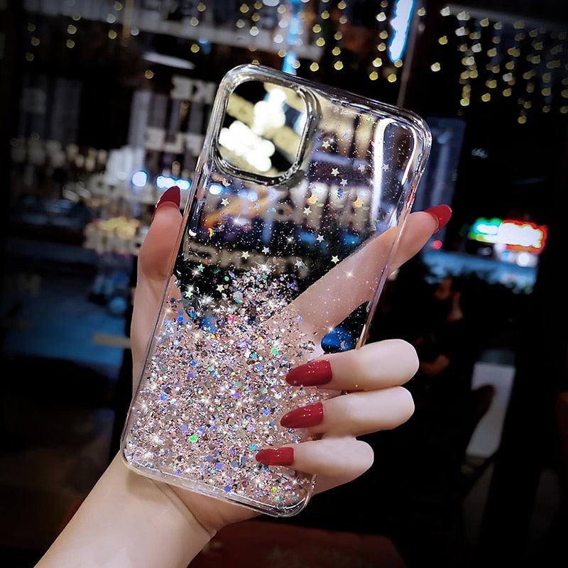 Luxury Glitter Foil Bling Shiny Clear Case For iPhone 11 Pro Max 12 Mini X XS XR 7 8 Plus SE 6S Cover