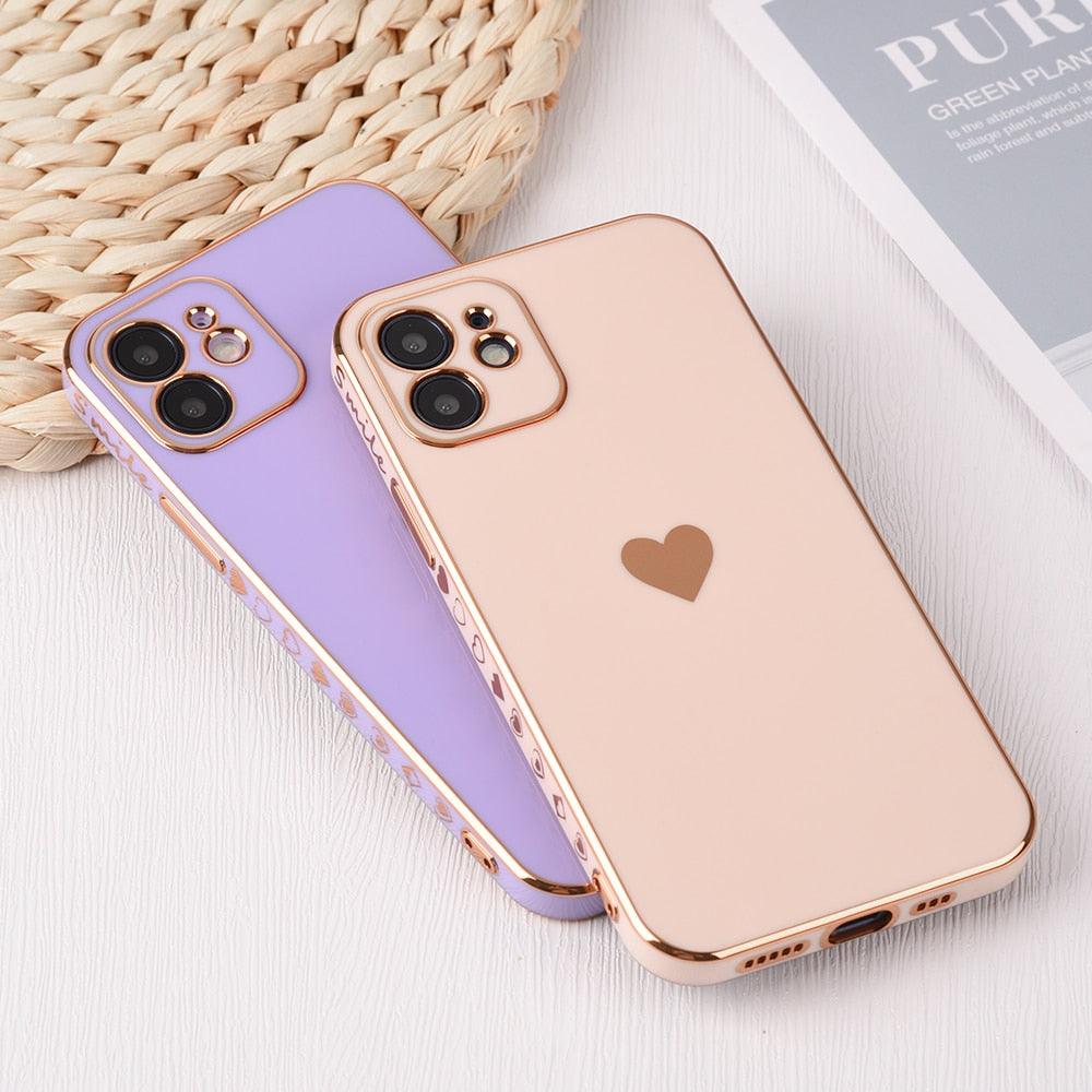 Luxury Gold Electroplating Soft Case For iPhone 12 11 Pro Max X XR XS Max 13 SE Lens Protection