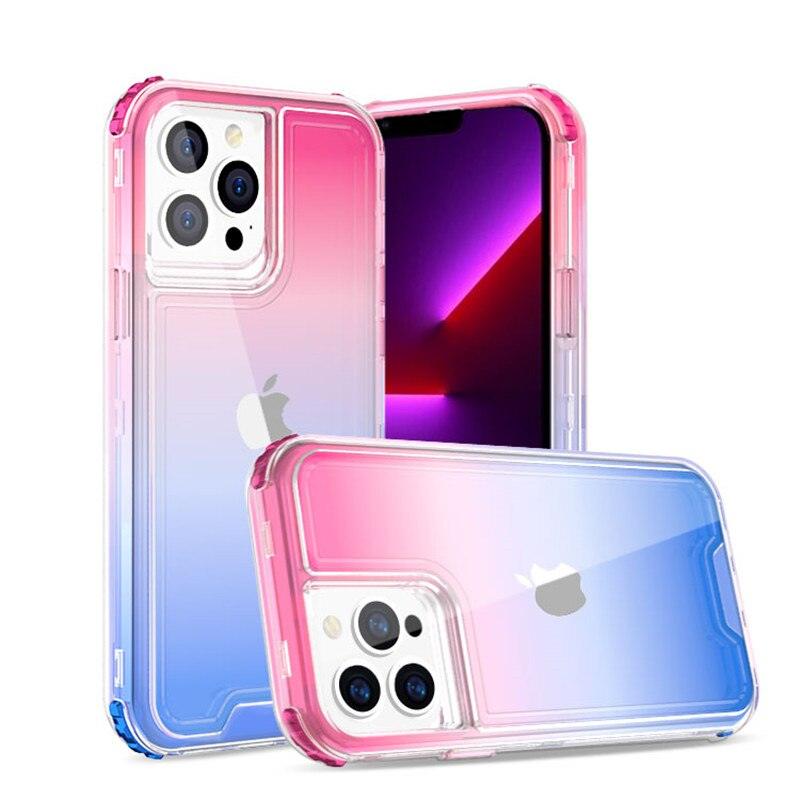 Luxury Gradient Fashion Armor Shockproof Case for iPhone 14 13 12 11 Pro Max 7 8 Plus X XR SE3