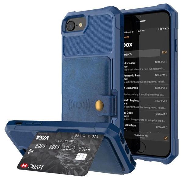 Flip Phone Case for iPhone 11 12 PRO Max 13 Mini Xr X Xs 7 8 Plus 6 6s Plus  Se 2020 Leather Holder Slot Wallet Satnd Cover Coque - China Phone