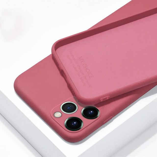 Luxury Original Liquid Silicone Full Protect Lightweight Case For iPhone 11 12 13 Pro SE 2 Case For iPhone X XR XS Max 7 8 6 6s 13 Pro Soft Cover Case - i-Phonecases.com