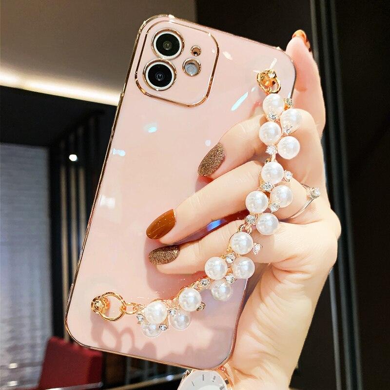 Luxury Pearl Bracelet Holder Fashion Case For iPhone 12 13 14 11 Pro Max Mini X XR Xs Max
