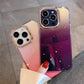 Glitter Gradient Clear Case For iPhone 14 Pro Max 14 Pro 13 12 11 12 mini Luxury Plating Lens Protector