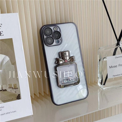 Luxury Plating Paris Fashion Glitter Perfume Bottle Phone Case For iPhone 14 Plus 12 13 Pro Max