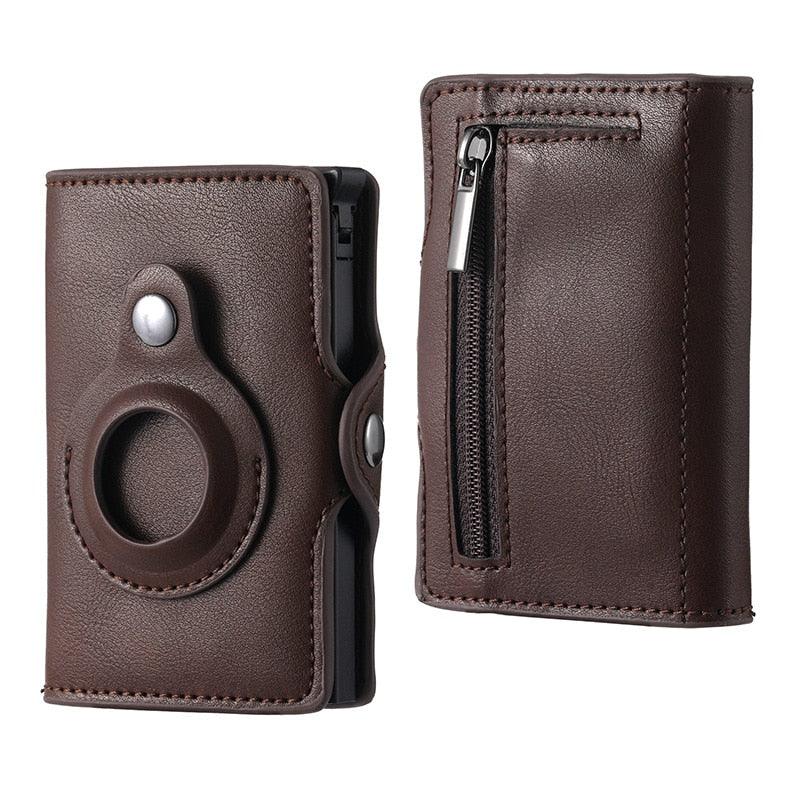 Luxury PU Leather Wallet Card Holder Case For Apple AirTags Tracking Device Cash & Cards