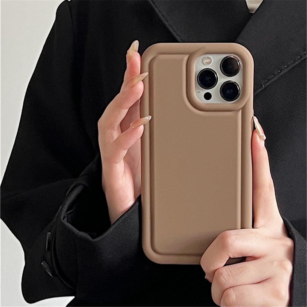 Luxury Rugged Fashion Soft Matte Big Bumper Silicone Case for iPhone 12 11 XS Max X XR