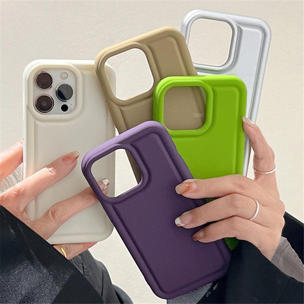 Luxury Rugged Fashion Soft Matte Big Bumper Silicone Case for iPhone 12 11 XS Max X XR