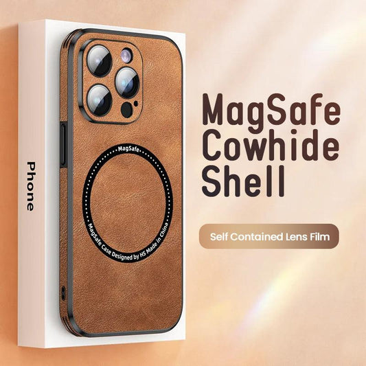 Luxury Shockproof Magnetic PU Leather Case For iPhone 14 Plus 12 13 Pro Max Lens Protection - i-Phonecases.com