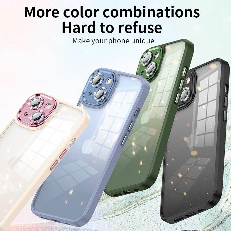  Luxury Shockproof Protective Casing for iPhone 14 Plus 13 12 Pro Max With Glitter Lens Detail