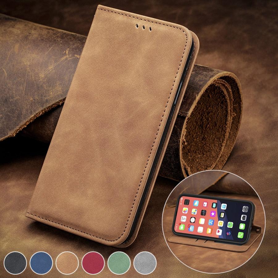 Luxury Soft Smooth Leather Flip Wallet Phone Case For iPhone 12 13 14 –