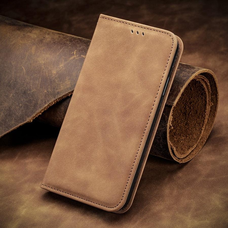 Luxury Soft Smooth Leather Flip Wallet Phone Case For iPhone 12 13