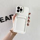 Matte Liquid Silicon Card Holder Phone Case For iPhone 11 Pro 12 Pro Max Mini Soft Cover
