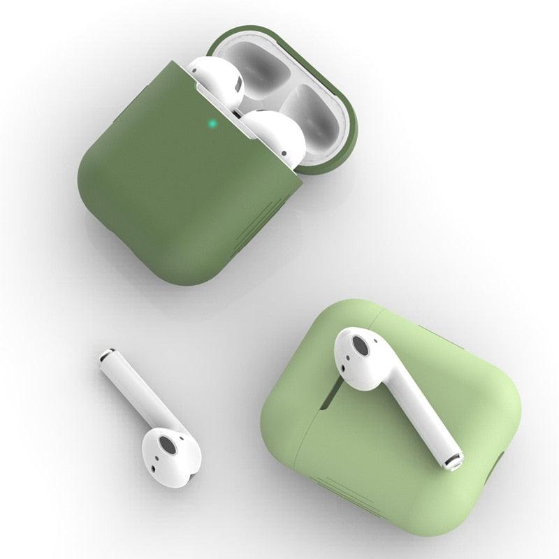 Matte Silicone Protective Cases For Apple AirPods 1/2 Bluetooth Wireless Cover For AirPods With Buckle Option