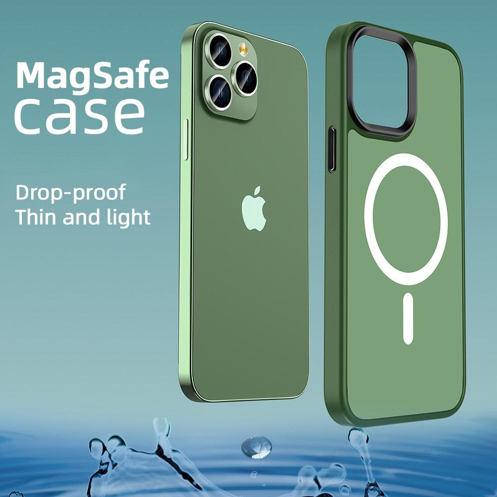 NEW Colors Shockproof PC Matte Magnetic Wireless Charging Case For iPhone 14 13 12 Pro Max