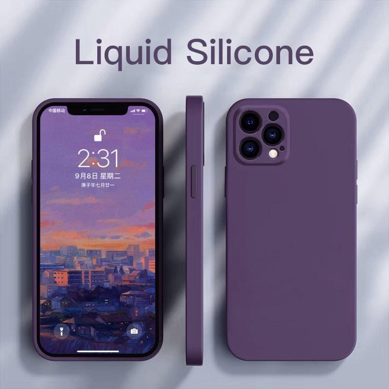 NEW Square Edge Liquid Silicone Case For iPhone 13 Pro Max 12 Pro Mini Full Protection