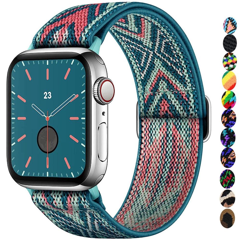 Scrunchie Strap for Apple watch band 40mm 44mm 41mm 45mm 38mm 49mm 45 mm Elastic Nylon bracelet iWatch series 8 se 7 6 5 3 Ultra - i-Phonecases.com