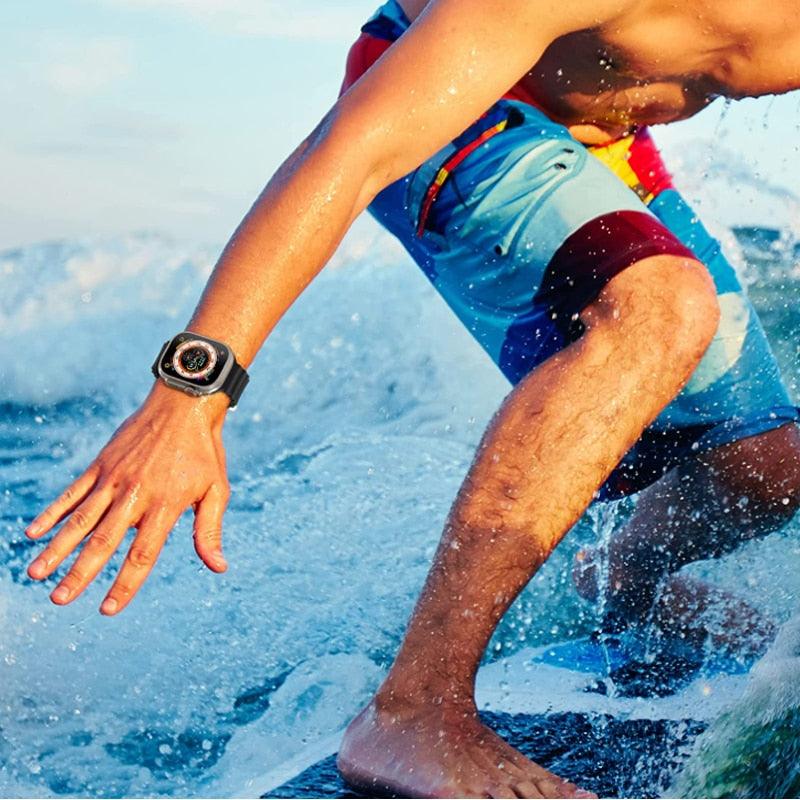 Ocean Wave Soft Silicon Bracelet Strap For Apple Watch Series 7 6 3 SE Ultra 8