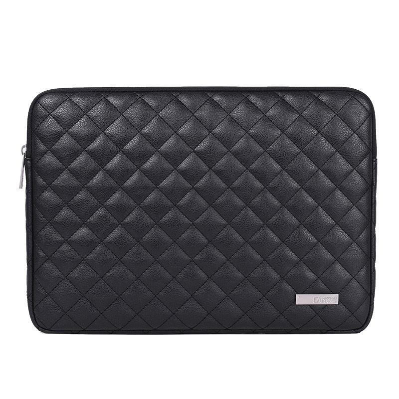 Padded Quilted PU Leather Fashion Unisex MacBook Pouch 13"/15" Universal Laptop Case - i-Phonecases.com
