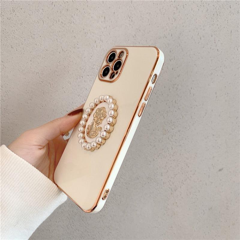 Pearl Goddess 3D Electroplated Luxury Fashion Case for iPhone 12 11 Pro XR  XS Max 7 8 Plus SE