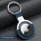 Premium Leather KeyFob Case For Apple AirTag Tracker Locator Device With Keyring - 6 Colors