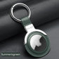 Premium Leather KeyFob Case For Apple AirTag Tracker Locator Device With Keyring - 6 Colors