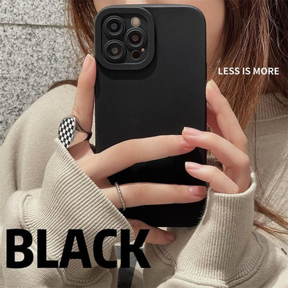 Premium Shockproof Black Silicone TPU Case For iPhone 14 13 12 Pro SE With Lens Protection