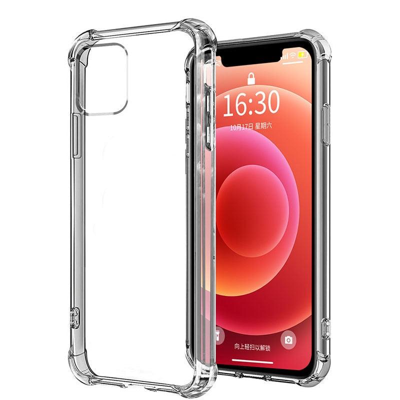 Shockproof Silicone Transparent Fitted Case For iPhone 12 11 13 Pro Max Xs X Case For iPhone 7 8 Plus SE 2020 XR Camera Protection Back Cover