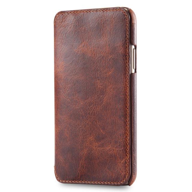 Real Leather Retro Wallet Case For Apple iPhone X Max Flip Cover Card Holder Wallet Case For iPhone XS XS iPhone XR Leather Case - i-Phonecases.com