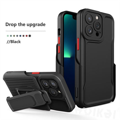 Rugged Bumper Hybrid Armor Case For iPhone 14 Plus 13 12 11 Pro Max With Belt Clip Kickstand