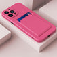 Shockproof Silicone Card Holder Wallet Phone Case For iPhone 11 Pro Max 12 Mini Cover