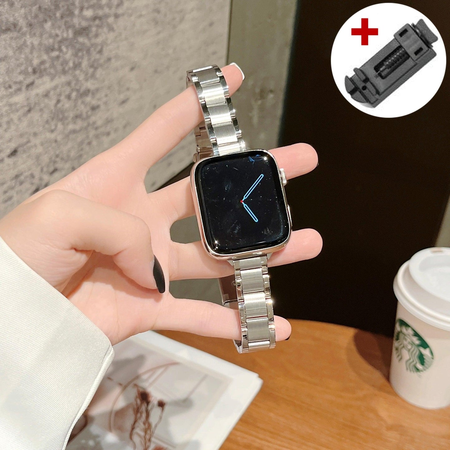 Slim Chunky Stainless Steel Band for Apple Watch Ultra 49mm 8 7 6 5 4 3 SE Luxury Wrist Strap
