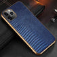 Snakeskin Design Luxury Leather Case For iPhone 11 12 Pro MAX 12 Mini 11Pro 12Pro X XR XS Max Case Premium Plating Soft Edge Back Cover For iPhone 12 Pro