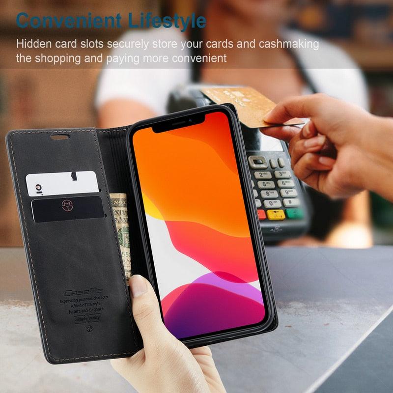 Soft Retro Leather Magnetic Flip Case For iPhone 11 Pro Max X XR XS Max 6 6s 7 8 Plus SE