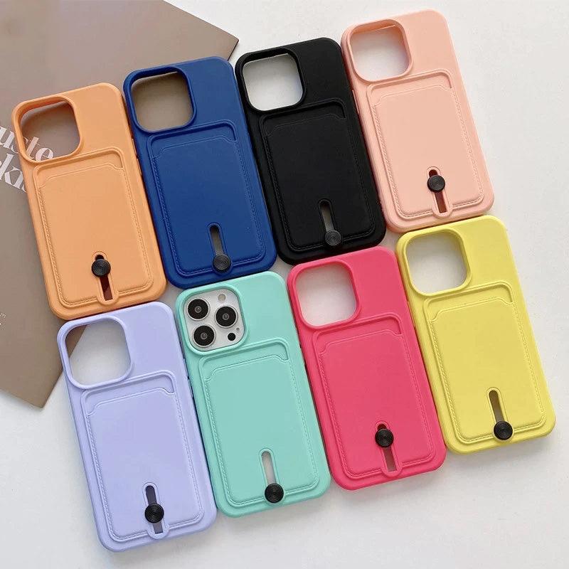 Soft Silicon Shockproof Card Holder Case For iPhone 11 Pro Max X XR XS Max 7 8 Card Slider