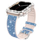 Sparkly Diamond Silicone Leather Strap for Apple Watch 44/41/45/40/42mm With Bling Case