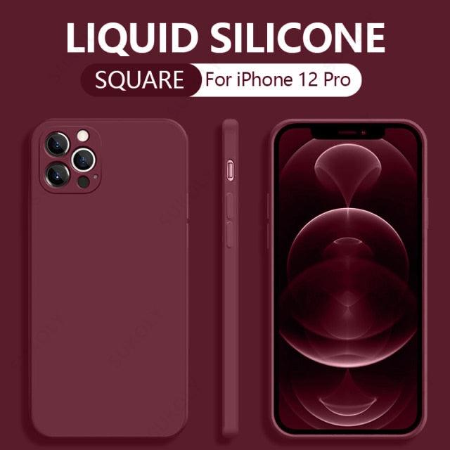 Square Edge Soft Skin Liquid Silicone Case For iPhone 11 Pro SE 2020 6 6S 12 13 Mini For iPhone 11 12 13 Pro Max XS XR 8 7 Plus