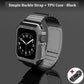 Stainless Steel Apple Watch Band For Series 7 6 SE 5 4 3 38 40 42 44mm With Integral TPU Case