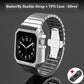 Stainless Steel Apple Watch Band For Series 7 6 SE 5 4 3 38 40 42 44mm With Integral TPU Case
