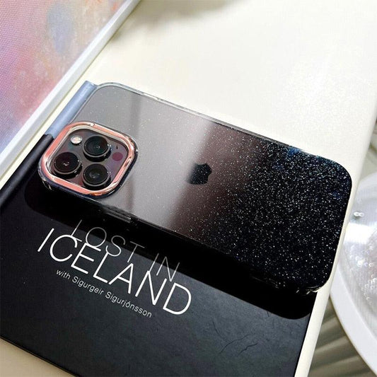Starry Aurora Glitter Gradient Case for iPhone 14 Plus 12 13 Pro Max Clear Case Lens Protection