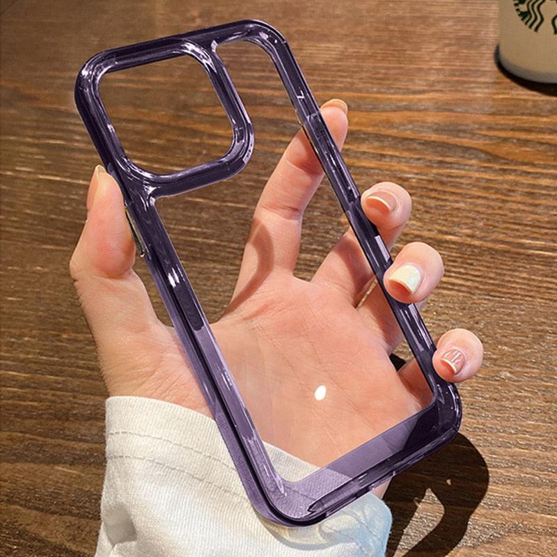 Thick Silicon Space Bumper Case for iPhone 13 14 12 Pro Max 11 X XR XS 7 8 Transparent Cover