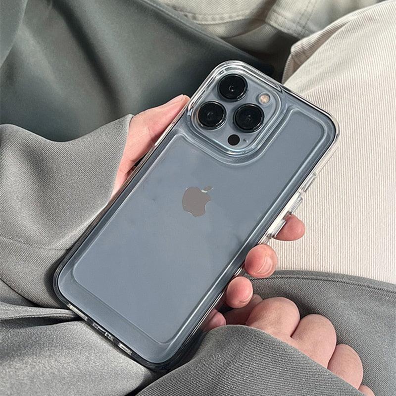 Thick Silicon Space Bumper Case for iPhone 13 14 12 Pro Max 11 X XR XS 7 8 Transparent Cover