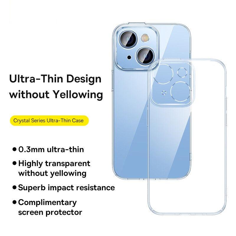 Tech Circle Stylish Case for iPhone 13 Pro Max, Clear Transparent Back Soft TPU Plating Edge Ultra Slim Phone Cover with Camera Lens Protectors for
