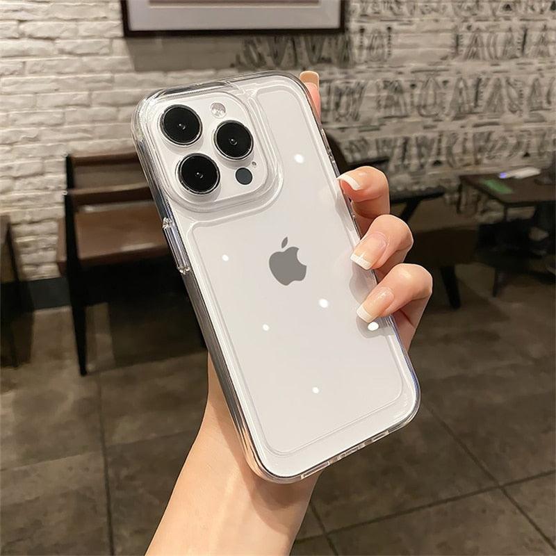 Transparent Reinforced Silicone Armor Case For iPhone 14 13 12 11 Pro Max XS Max X XR