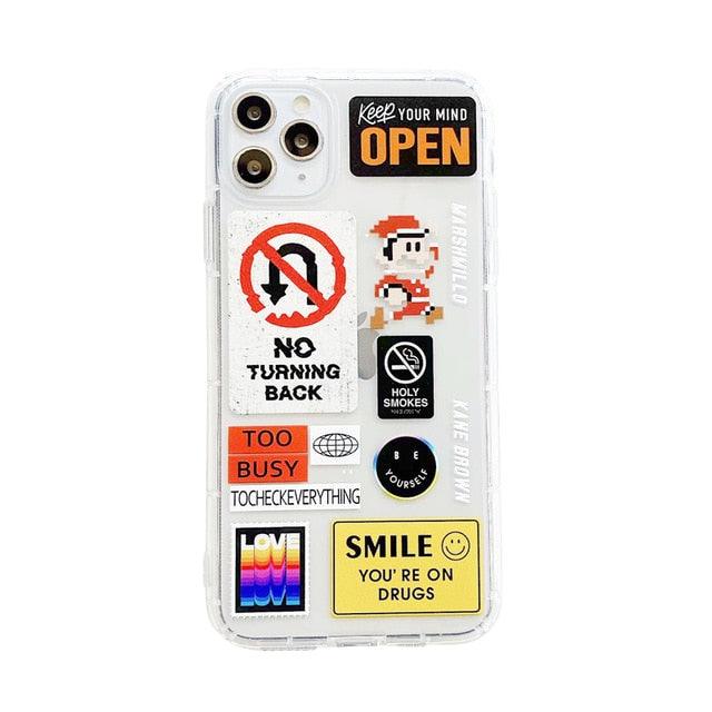 Trendy Bar Code Labels & Stickers Phone Case For iPhone 12Pro 11Pro 12 Mini XS Max X XR 7 8 Plus Soft TPU Anti-Knock Airbag Cover Fitted Case For iPhone - i-Phonecases.com