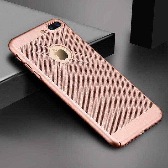 Ultra Slim Phone Case For iPhone 6 6s 7 8 Plus Hollow Heat Dissipation Hard Cases For iPhone 5 5S SE Back Cover X S MAX - i-Phonecases.com