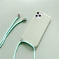 Ultra Thin Crossbody Necklace Lanyard Case for iPhone 14 Plus 13 Pro Max Liquid Silicon Cover