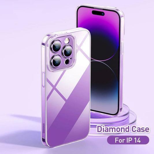 Ultra Thin Diamond Crystal Transparent Case For iPhone 14 13 12 11 Pro Max Back Case