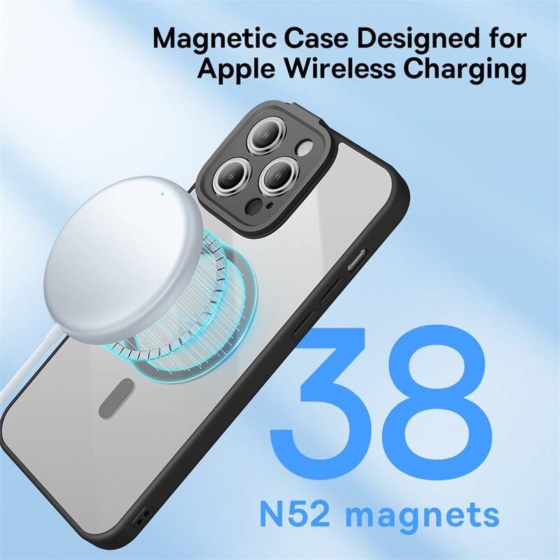 Ultra Transparent Shockproof Magnetic Case For iPhone 14 Pro Max Phone Case For iP14 Series